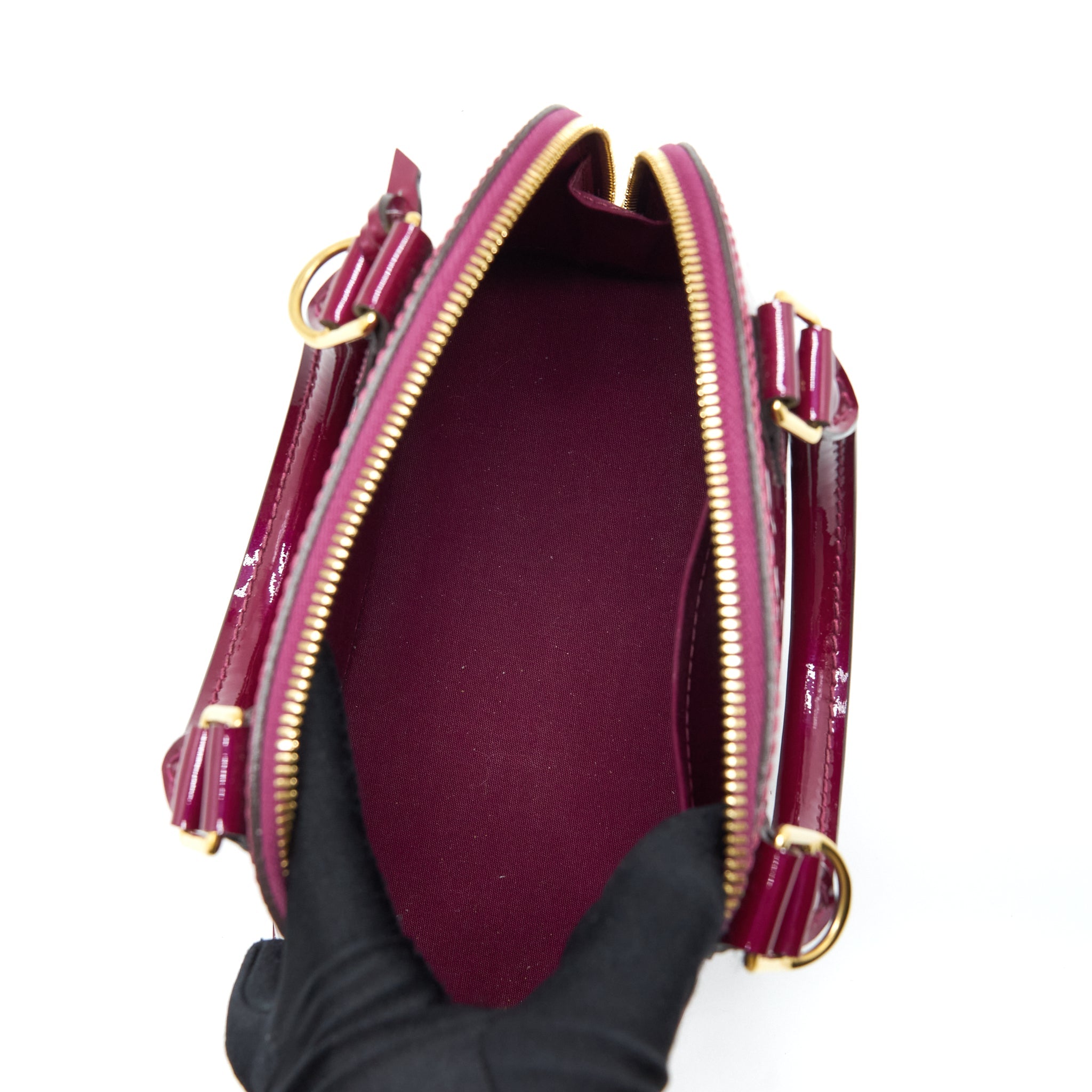 AAA Replica Louis Vuitton LV ALMA BB PATENT PURPLE GHW
