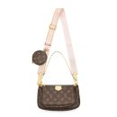 AAA Replica Louis Vuitton LV MULTI POCHETTE ACCESSORIES MONOGRAM CANVAS ROSE CLAIR GHW