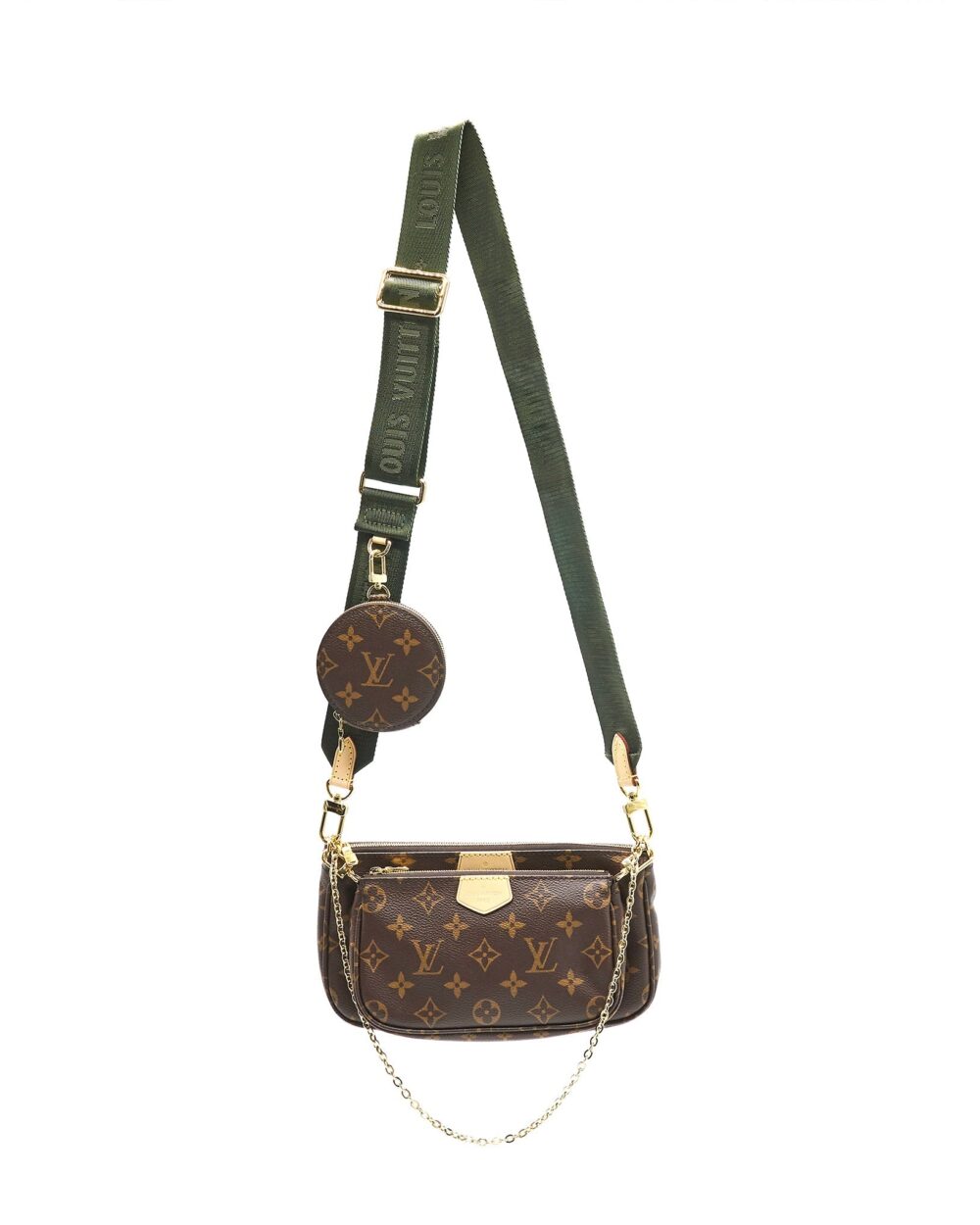 AAA Replica Louis Vuitton LV MULTI POCHETTE MONOGRAM ACCESSORIES KHAKI STRAP