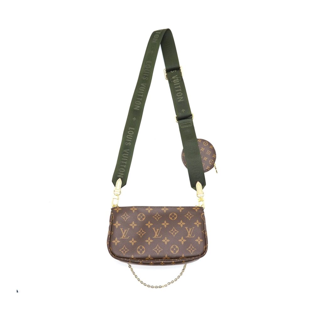AAA Replica Louis Vuitton LV MULTI POCHETTE ACCESSORIES MONOGRAM KHAKI STRAP