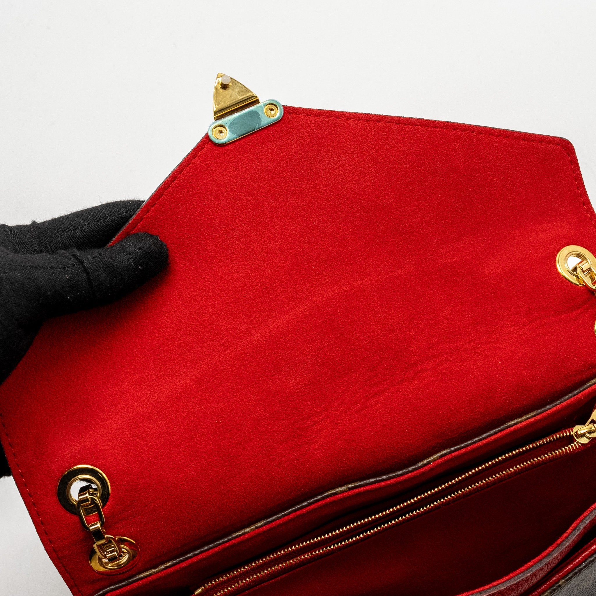 AAA Replica Louis Vuitton LV PALLAS CHAIN BAG MONOGRAM CANVAS/LEATHER RED GHW