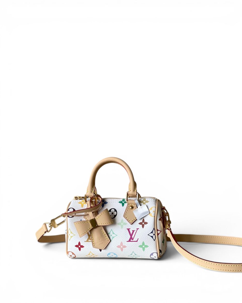 AAA Replica Louis Vuitton LV Nano Speedy Monogram Multicolore White M13391