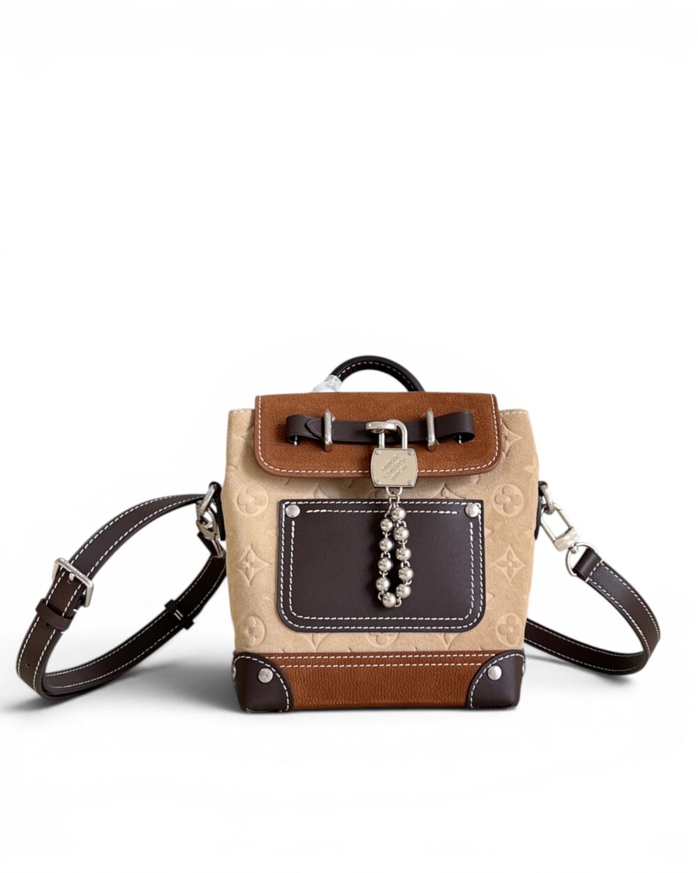AAA Replica Louis Vuitton LV Nano Steamer Suede Beige Workwear M26128