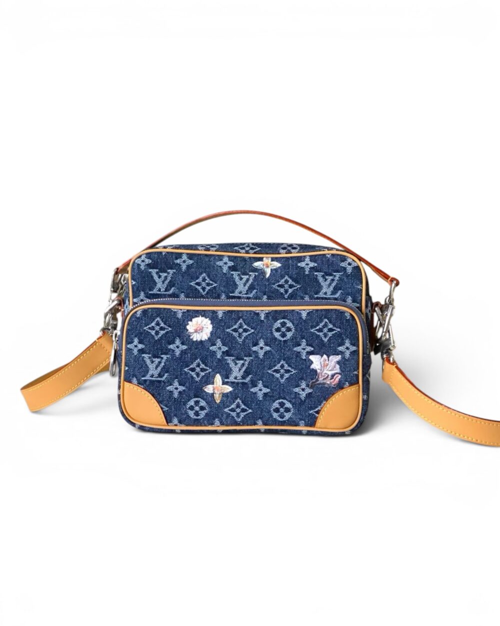 AAA Replica Louis Vuitton LV Nil Messenger Monogram Floral Denim M27553
