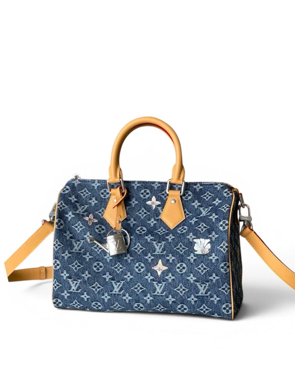 AAA Replica Louis Vuitton LV Speedy Bandouliere 30 Monogram Floral Denim M27556