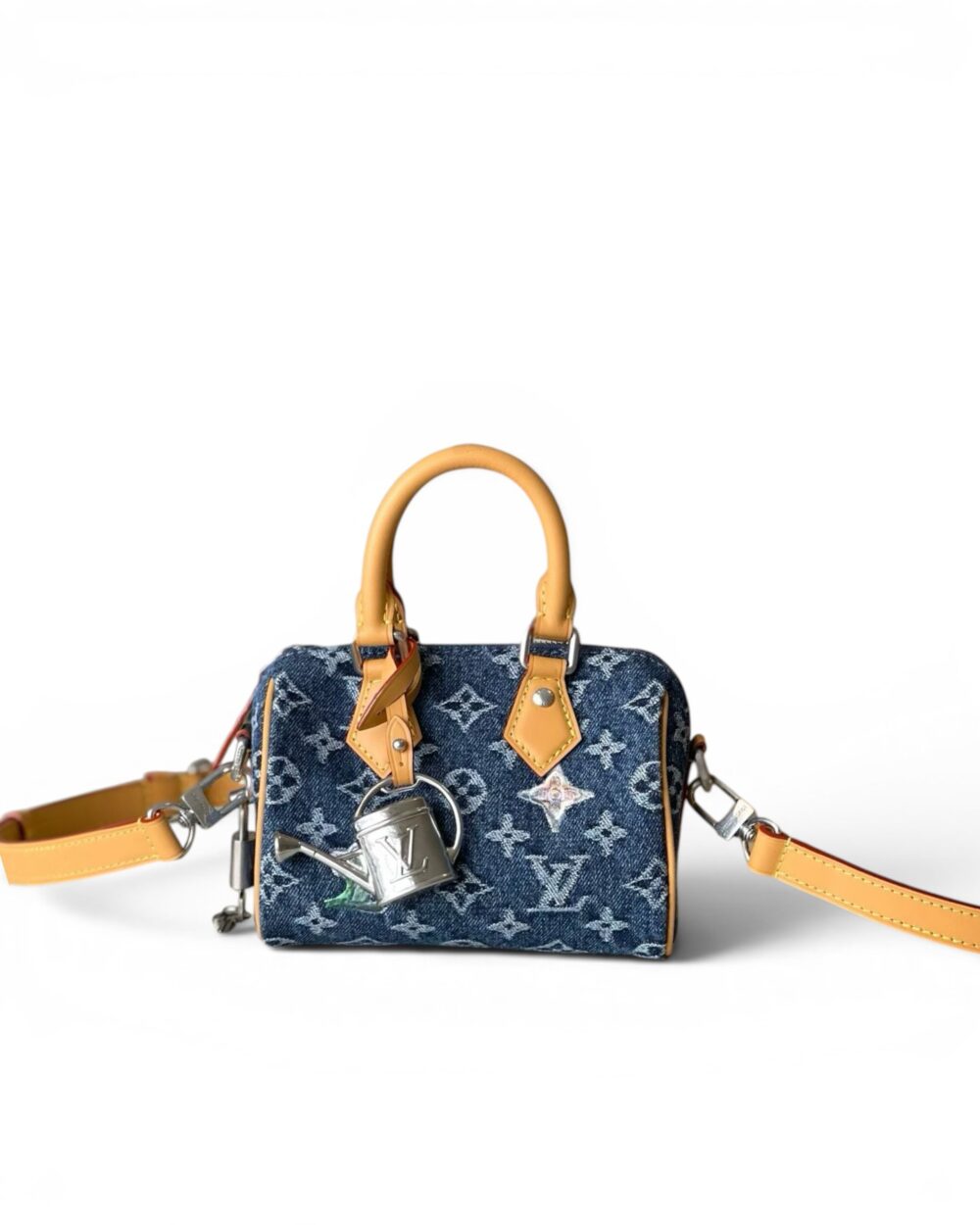 AAA Replica Louis Vuitton LV Speedy Bandouliere 18 Monogram Floral Denim M27557