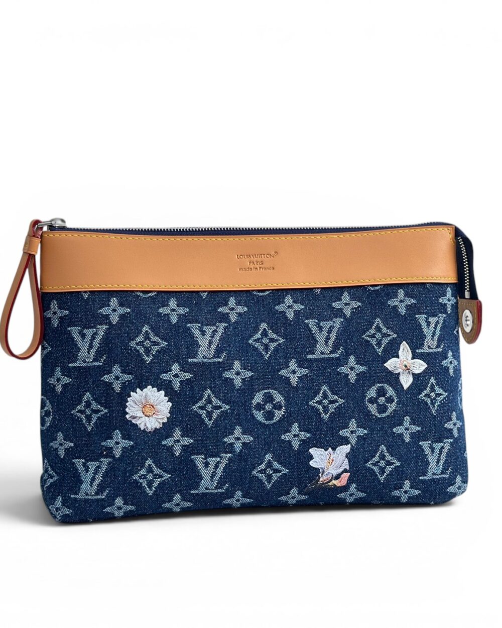 AAA Replica Louis Vuitton LV Pochette Voyage Souple Monogram Floral Denim Blue M27559