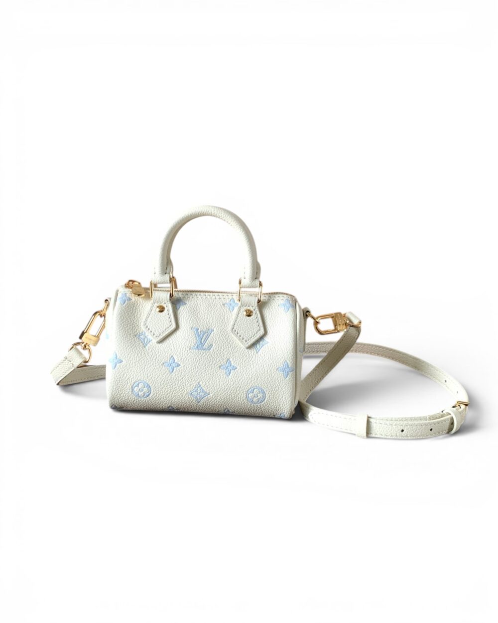 AAA Replica Louis Vuitton LV Nano Speedy Monogram Empreinte Brume M27702