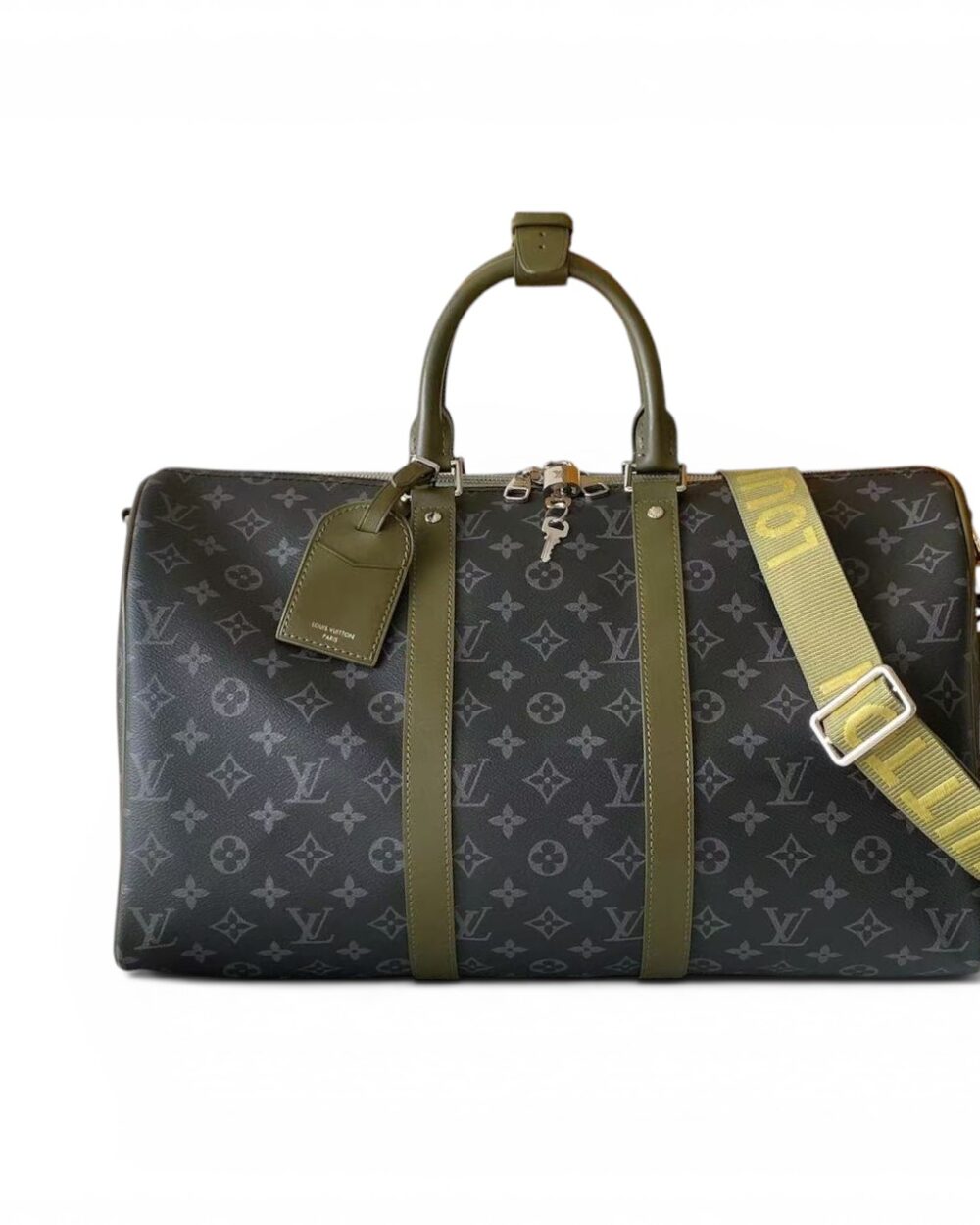 AAA Replica Louis Vuitton LV Keepall Bandouliere 45 Monogram Eclipse Green M28837
