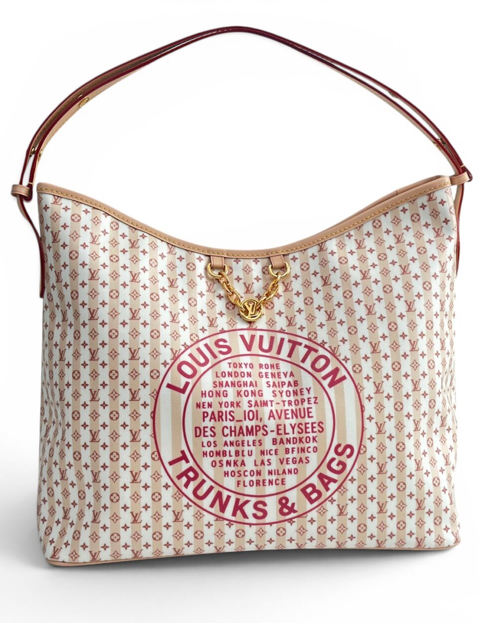 AAA Replica Louis Vuitton LV CarryAll East West LV Stamp Cream Red M29141