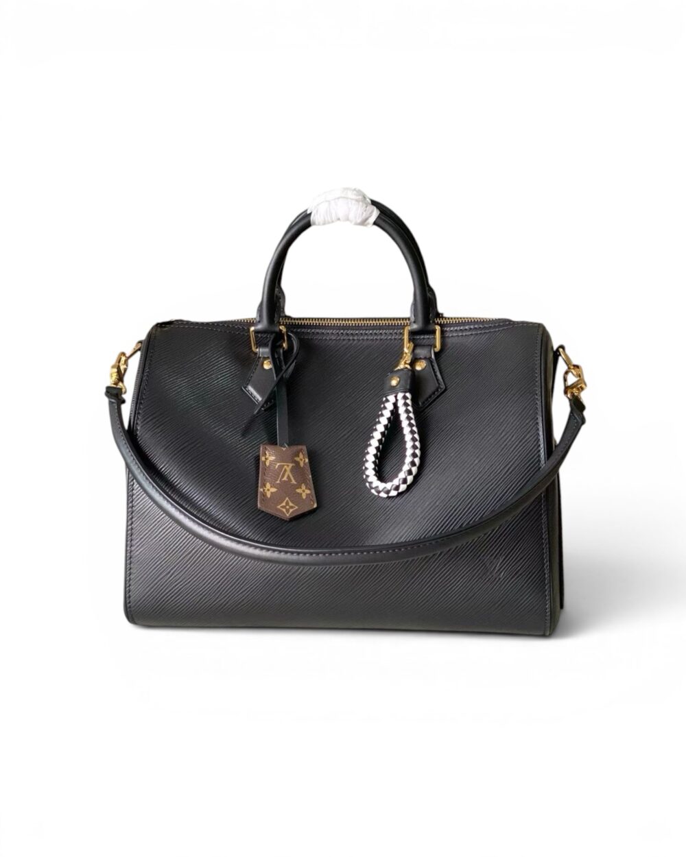 AAA Replica Louis Vuitton LV Speedy Soft 30 Epi Rainbow Black M29466