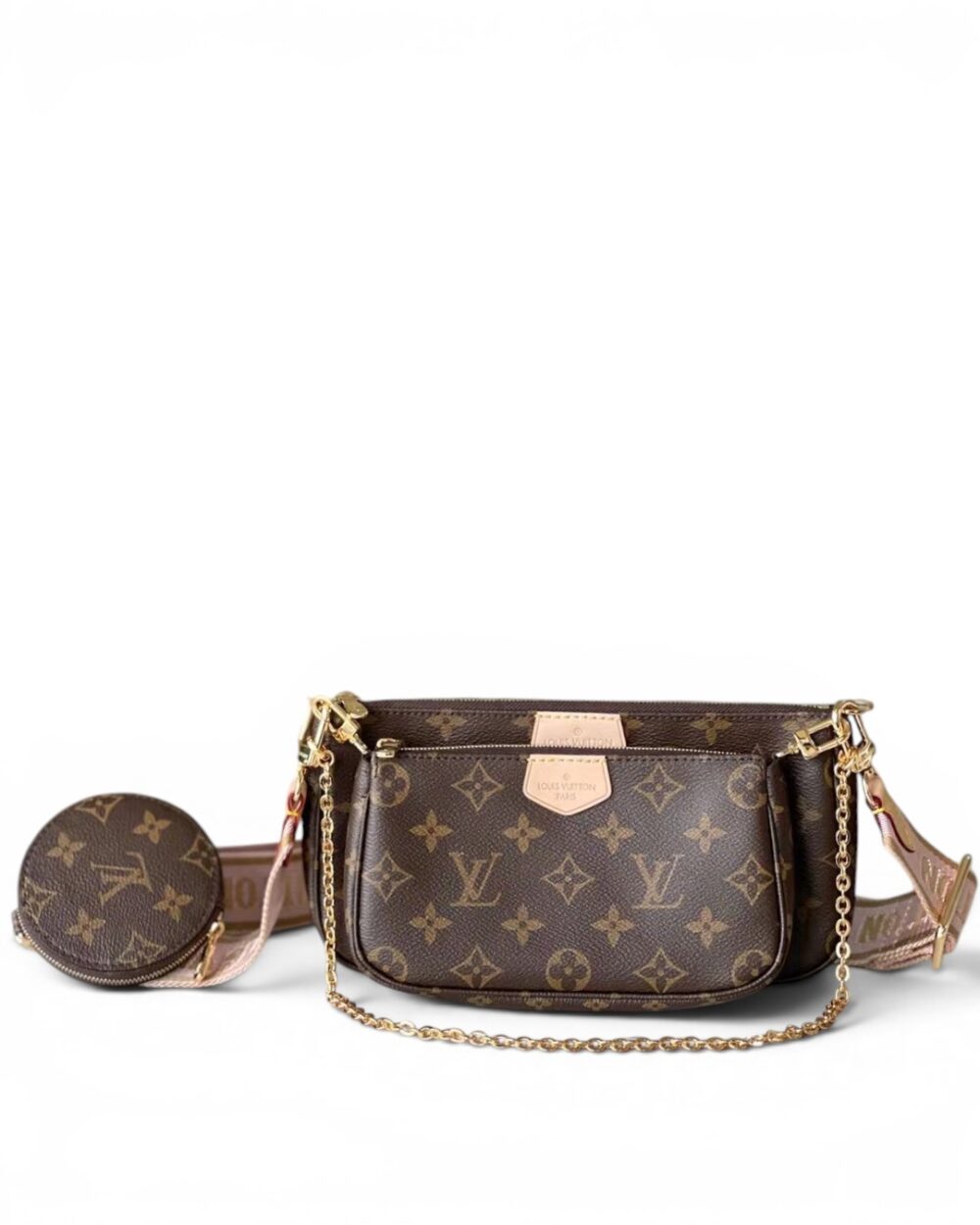AAA Replica Louis Vuitton LV Multi Pochette Accessoires Monogram Pink M44840