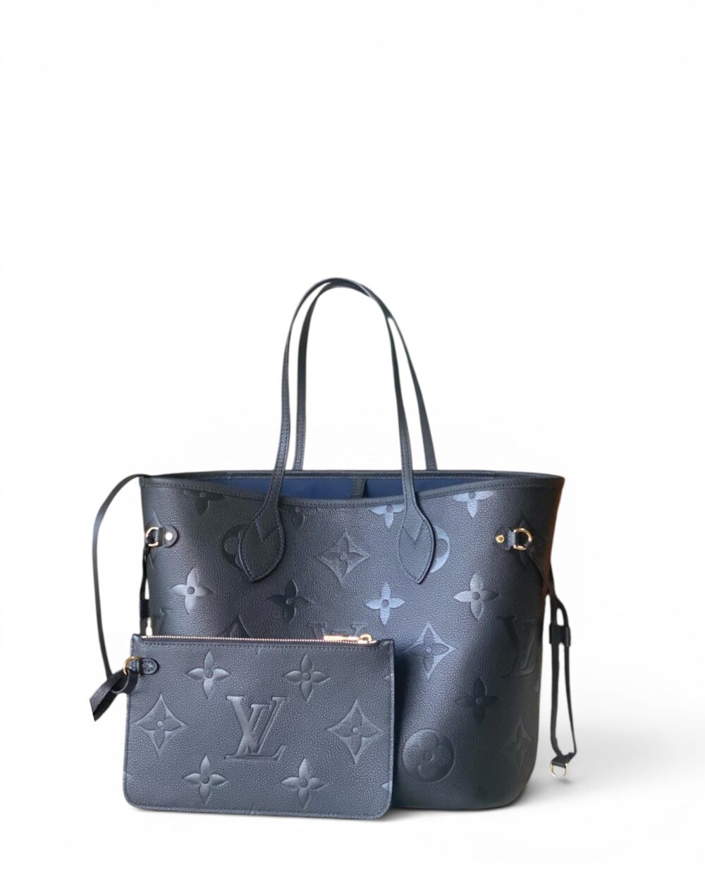 AAA Replica Louis Vuitton LV Neverfull MM Monogram Empreinte Marine Rouge M45685