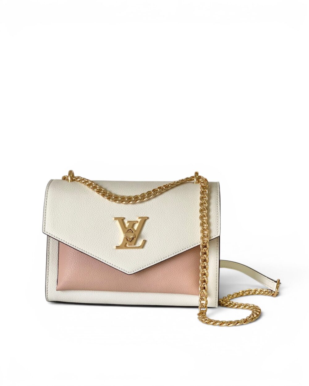AAA Replica Louis Vuitton LV Mylockme BB Leather Cream Rose M51418