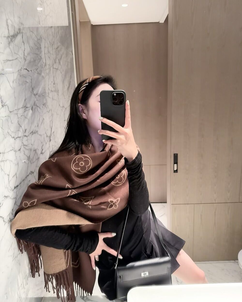 Louis Vuitton Brown Monogram Cashmere Scarf