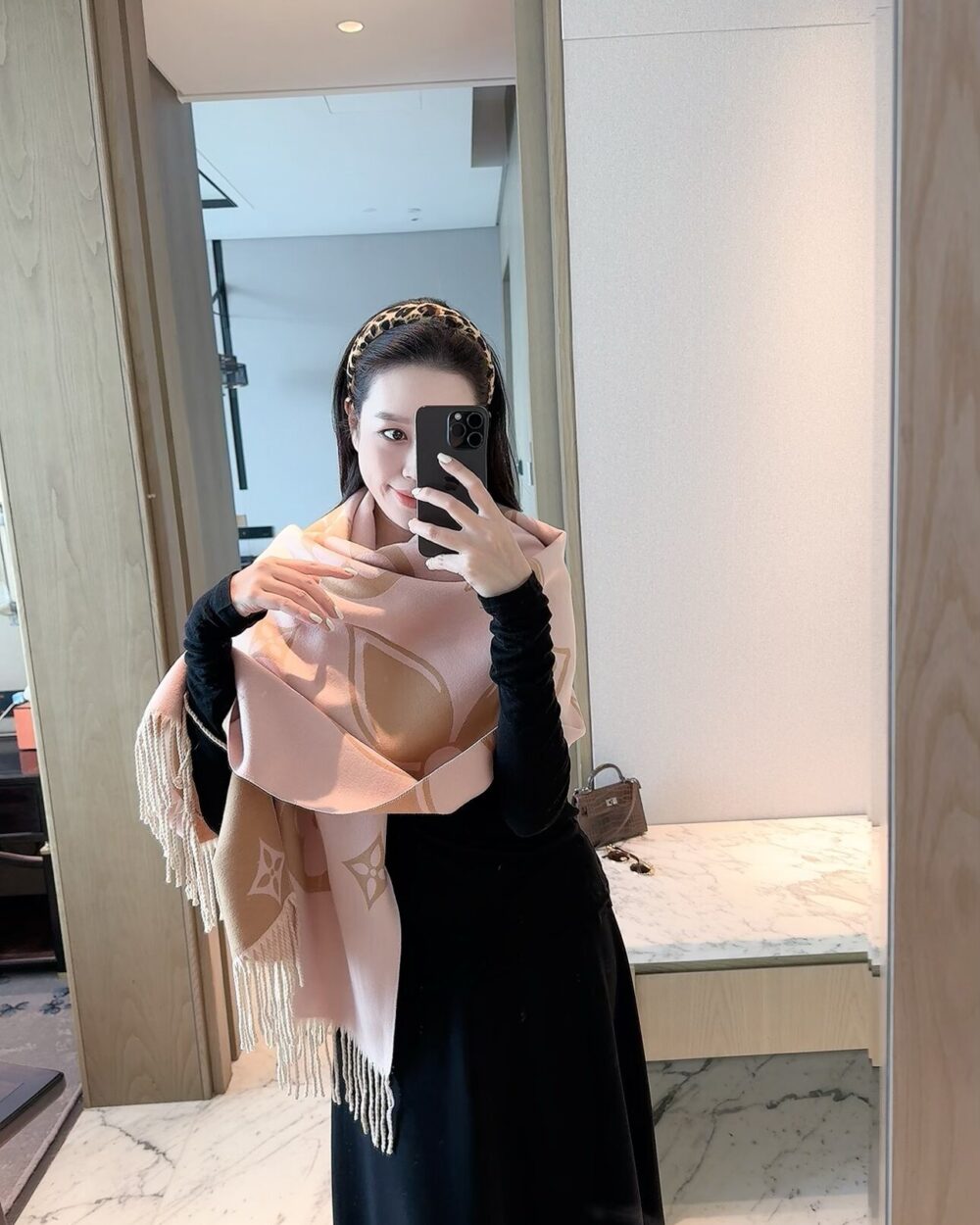 Louis Vuitton Pink Monogram Cashmere Scarf