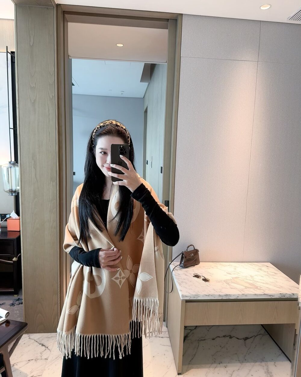 Louis Vuitton Cream Monogram Cashmere Scarf
