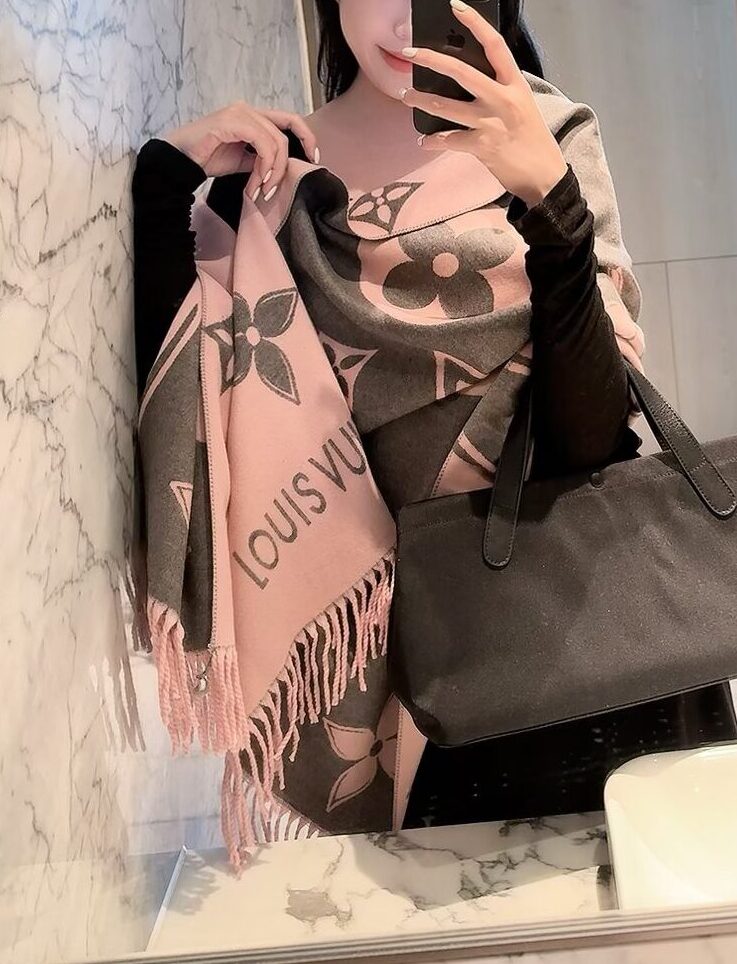 Louis Vuitton Pink Monogram Cashmere Scarf