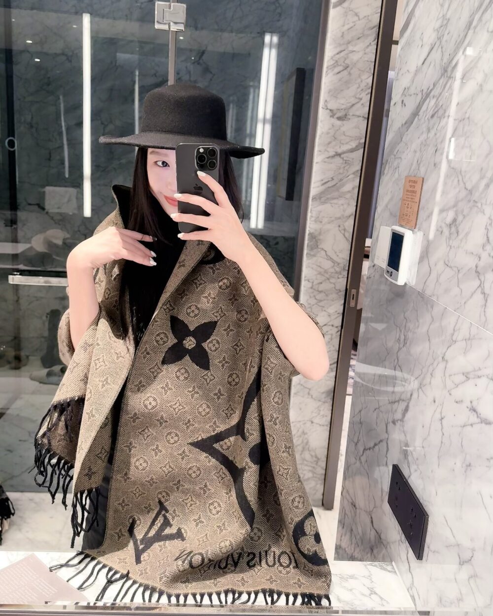 Louis Vuitton Grey Monogram Cashmere Scarf
