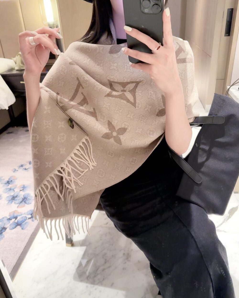 Louis Vuitton Tan Monogram Cashmere Scarf