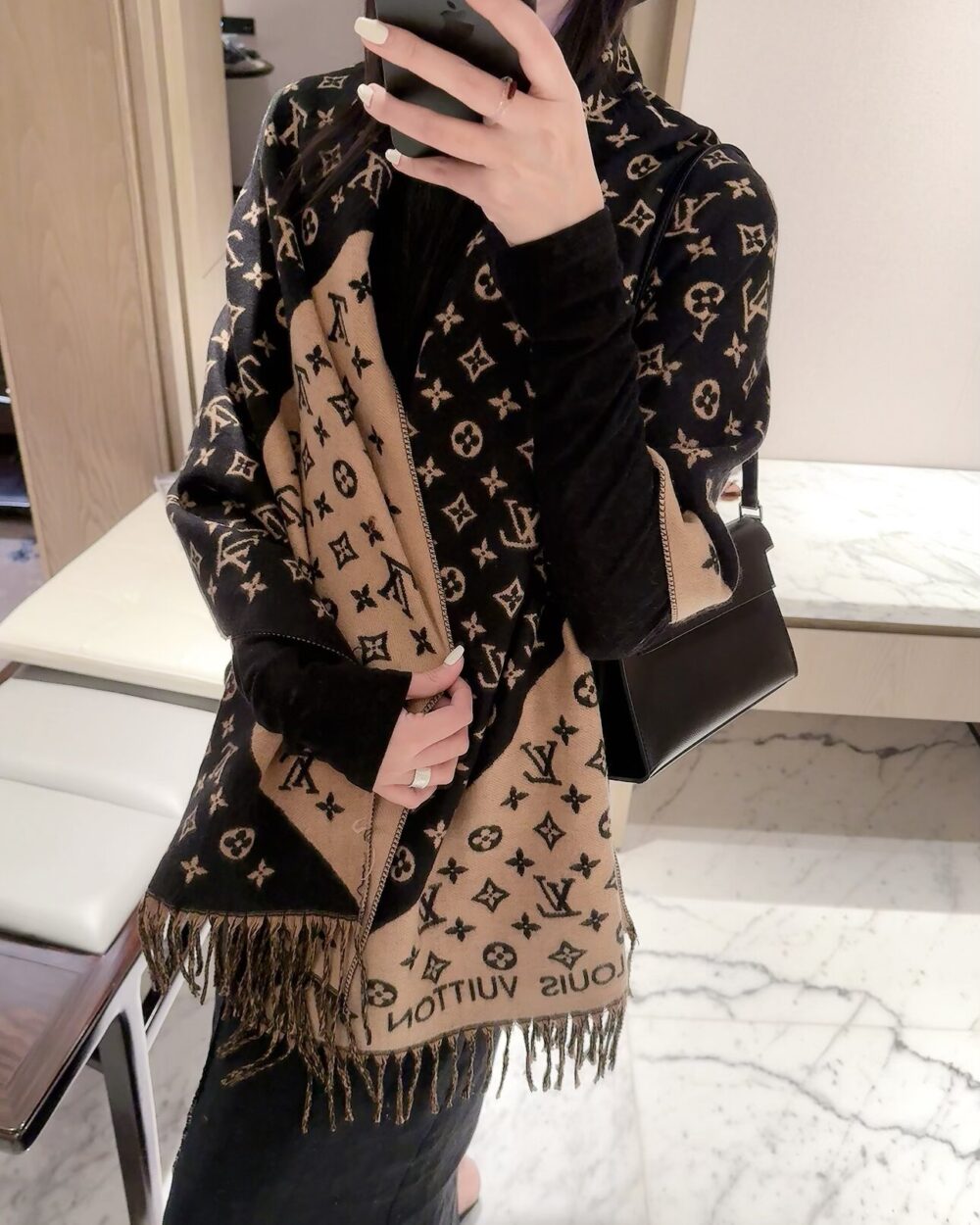 Louis Vuitton Brown Monogram Cashmere Scarf